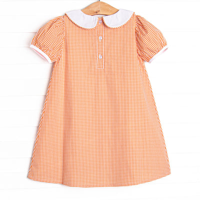 Boo! Embroidered Dress, Orange