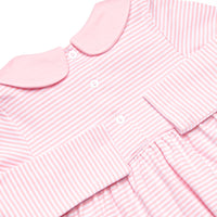 Santa Claus Pima Embroidered Collared Legging Set, Pink