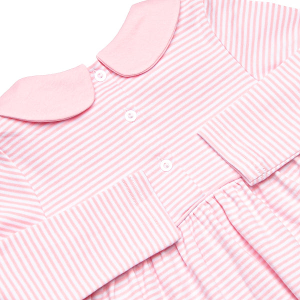 Santa Claus Pima Embroidered Collared Legging Set, Pink