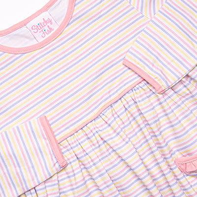 Silly Stripes Pocket Dress, Pink