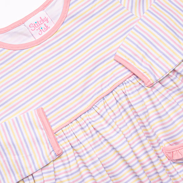 Silly Stripes Pocket Dress, Pink
