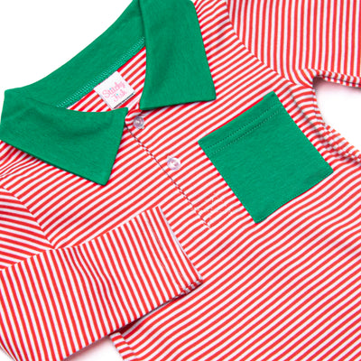 Christmas Time Stripes Pima Shirt, Red