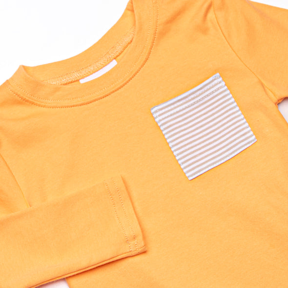 Evan Pant Set, Orange and Tan Stripe