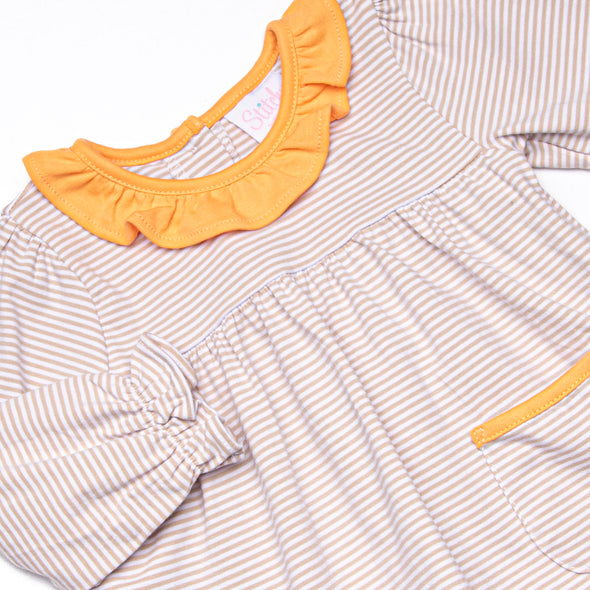 Amelia Legging Set, Orange and Tan Stripe