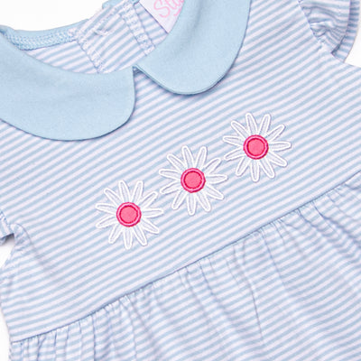 Gerbera Gal Applique Legging Set, Blue