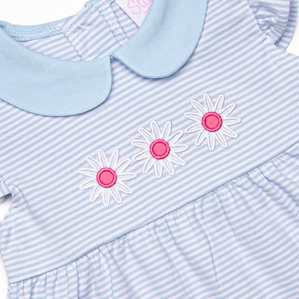 Gerbera Gal Applique Legging Set, Blue