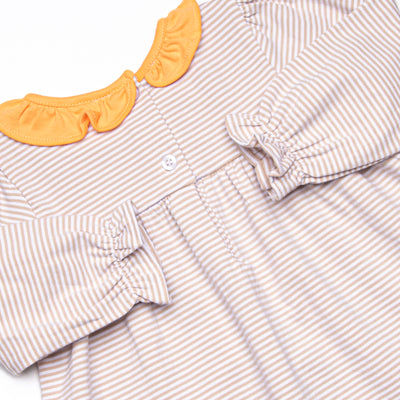 Amelia Legging Set, Orange and Tan Stripe