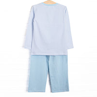 Jungle Jive Smocked Pant Set, Blue