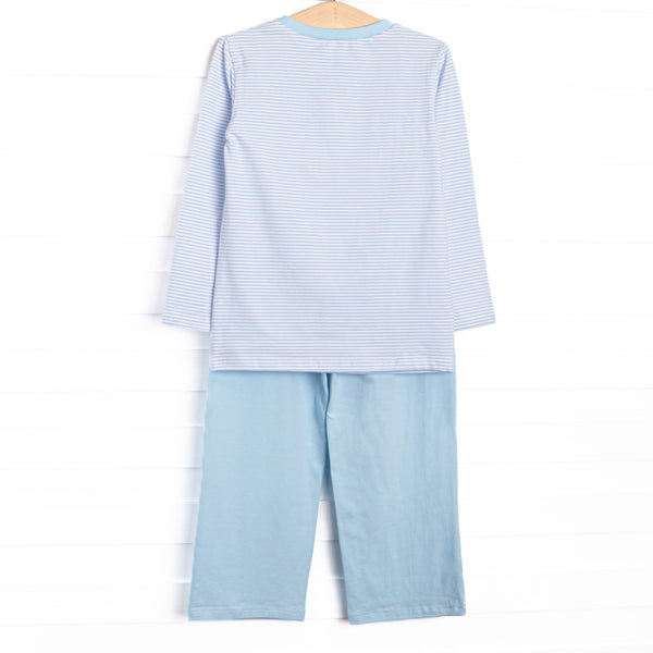 Jungle Jive Smocked Pant Set, Blue