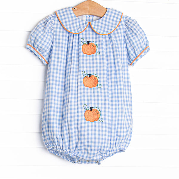 Autumn Days Embroidered Girl Bubble, Blue