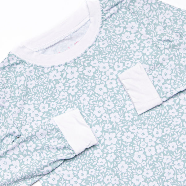 Garden Gate Gingham Bamboo Pajama Set, Green