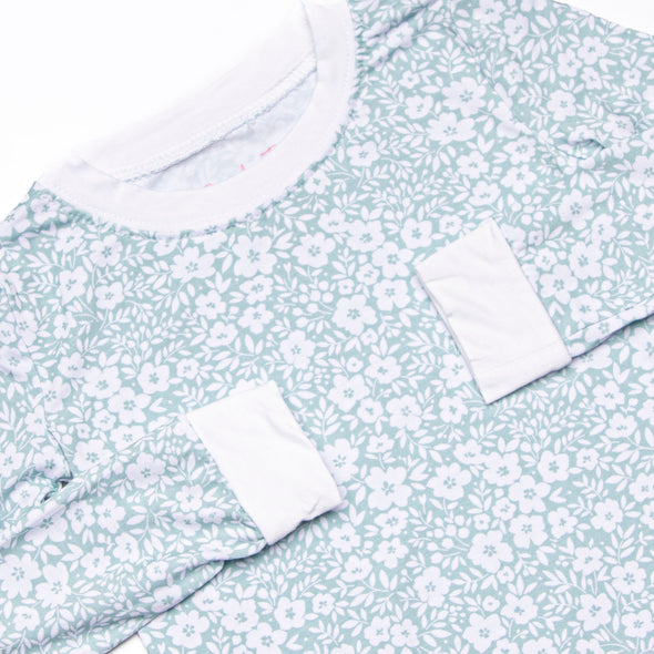 Garden Gate Gingham Bamboo Pajama Set, Green