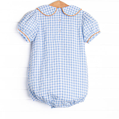 Autumn Days Embroidered Girl Bubble, Blue