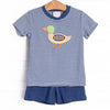 First Quack of Spring Applique Short Set, Blue
