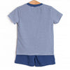 First Quack of Spring Applique Short Set, Blue