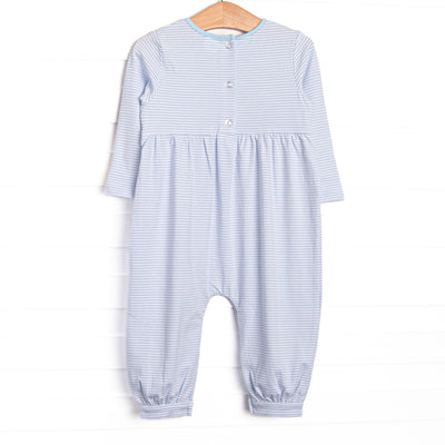 Jungle Jive Smocked Romper, Blue