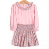 Petunia Purple Smocked Skirt Set, Purple