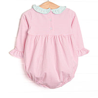 Lyla Ruffle Bubble, Mint and Light Pink Stripe