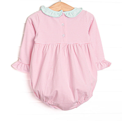 Lyla Ruffle Bubble, Mint and Light Pink Stripe