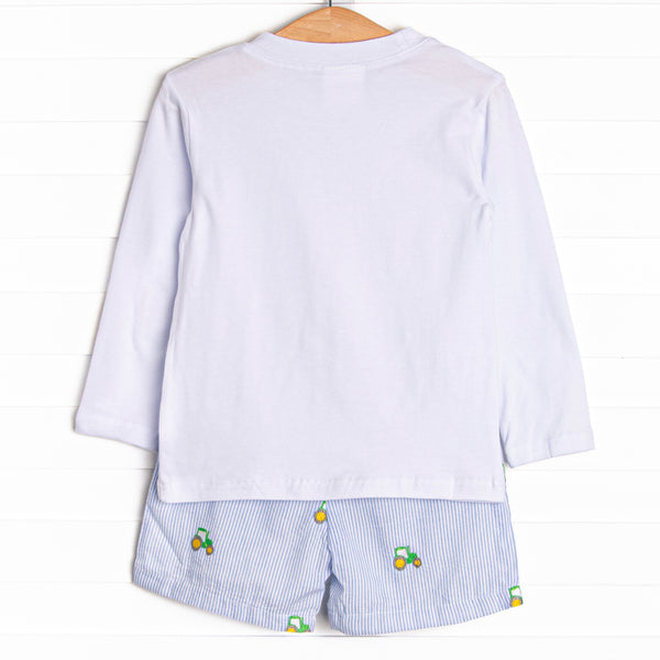 Hometown Hero Embroidered Short Set, Blue