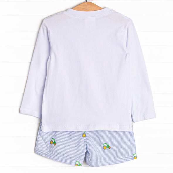 Hometown Hero Embroidered Short Set, Blue