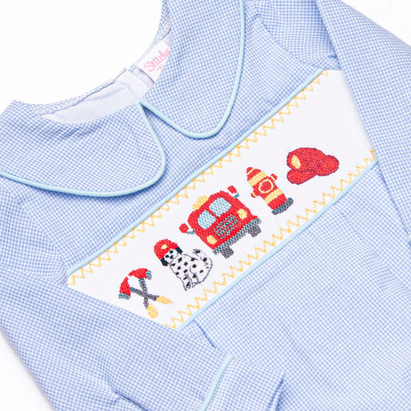 Fire Station Squad Smocked Bubble, Blue