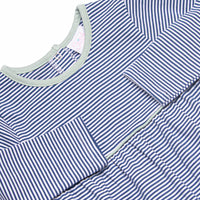 Charles Romper, Sage and Navy Stripe