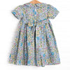 Carnival Carnations Smocked Dress, Blue