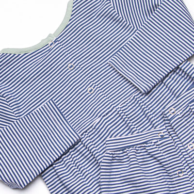 Charles Romper, Sage and Navy Stripe