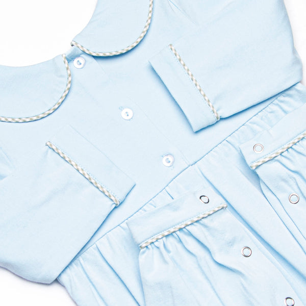 Tilling Tractors Smocked Romper, Blue
