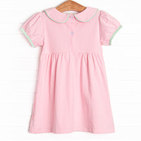 Turtle Trio Applique Dress, Pink
