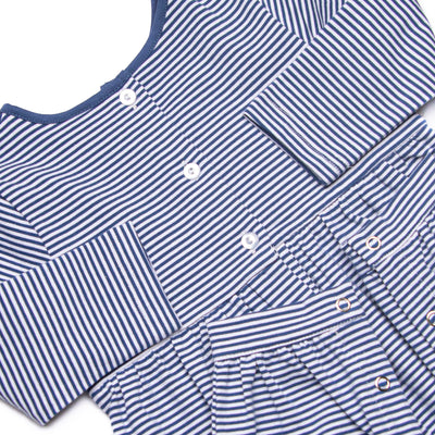 Waddle and Wade Smocked Romper, Navy