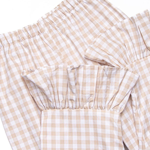 Plentiful Pumpkins Smocked Ruffle Pant Set, Brown