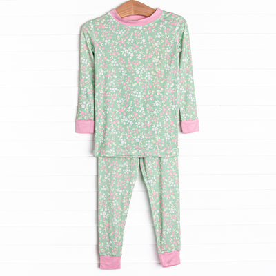 Garden Party Bamboo Pajama Set, Green