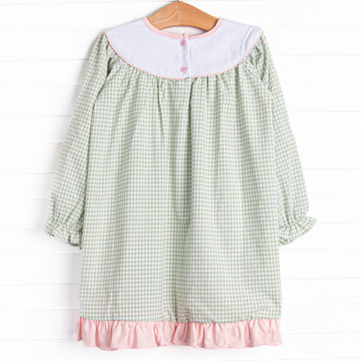 Fossil Friends Embroidered Dress, Green