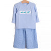 Runway Ready Smocked Pant Set, Blue
