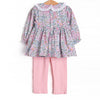 Ruffled Ribbons Smocked Legging Set, Pink