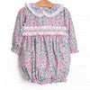 Ruffled Ribbons Smocked Bubble, Pink