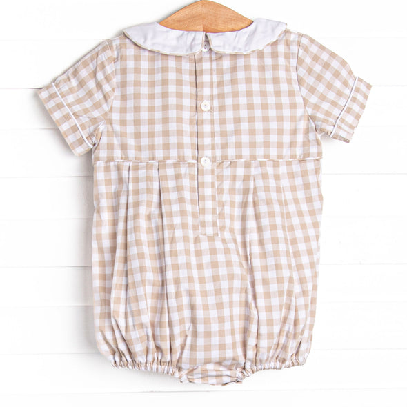 Plentiful Pumpkins Smocked Boy Bubble, Brown