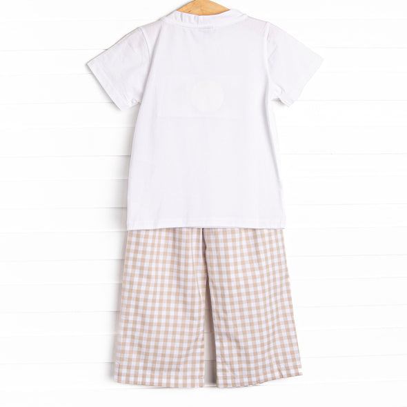Plentiful Pumpkins Smocked Pant Set, Brown