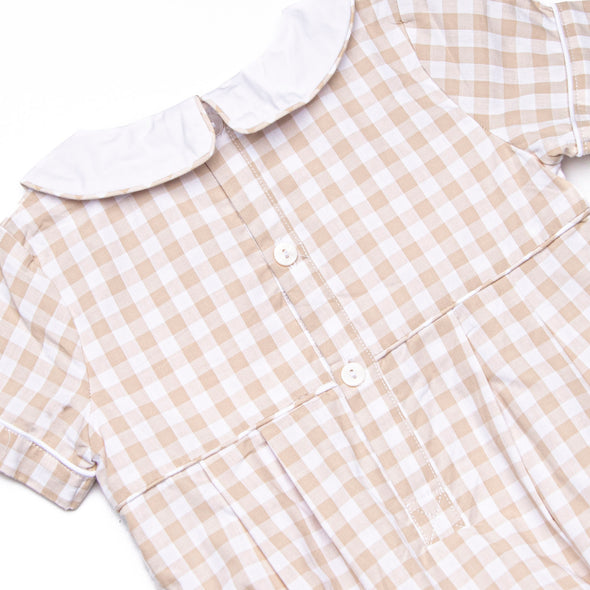 Plentiful Pumpkins Smocked Boy Bubble, Brown