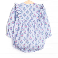 Blue Bud Bouquet Side Tie Bubble, Blue