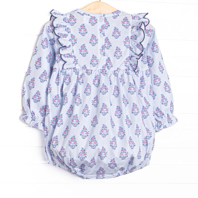 Blue Bud Bouquet Side Tie Bubble, Blue