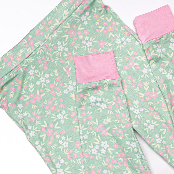 Garden Party Bamboo Pajama Set, Green