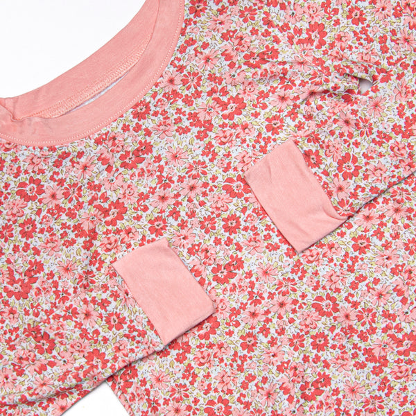 Red Ribbons Bamboo Pajama Set, Red