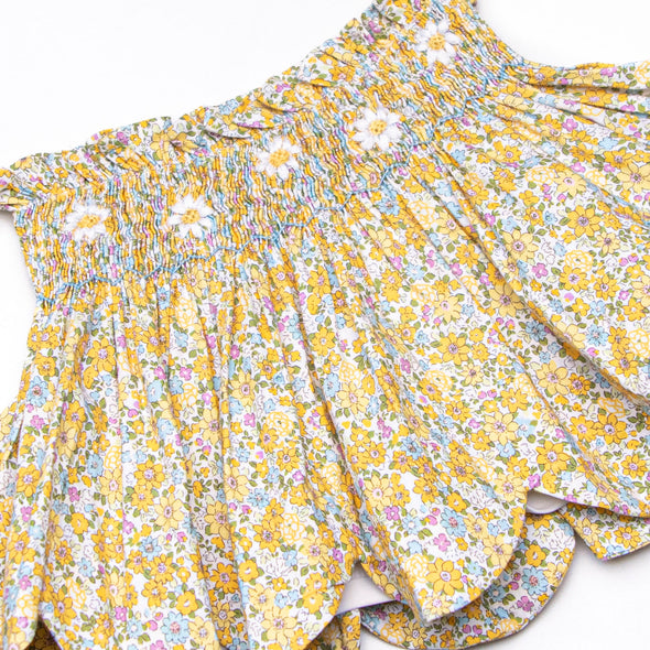 Daisy a Day Smocked Skirt Set, Yellow