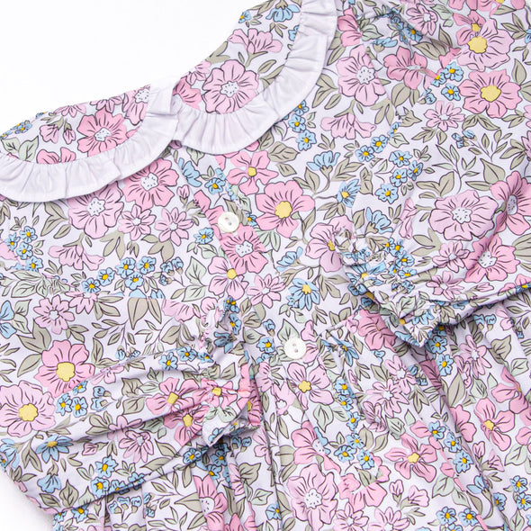 Ruffled Ribbons Smocked Legging Set, Pink
