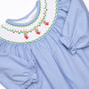 Reindeer Cheer Smocked Girl Bubble, Blue
