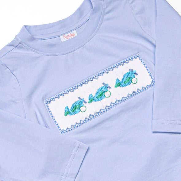 Runway Ready Smocked Pant Set, Blue