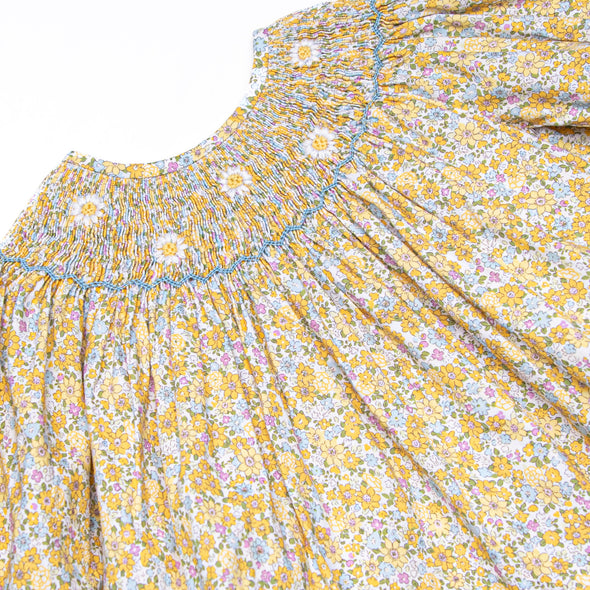 Daisy a Day Smocked Bishop Dress, Yellow